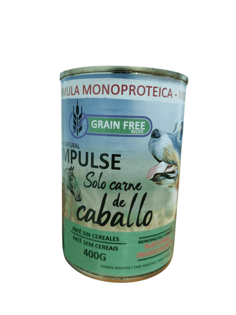 Lata de comida humeda para perro de Caballo