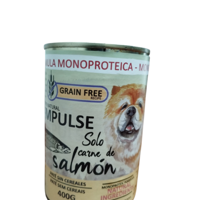 Lata comida humeda de salmon para perro