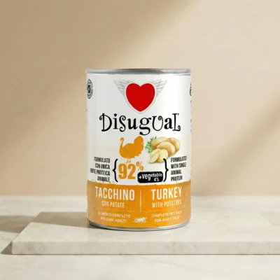 Lata de 400 gramos de Disugual pavo y patata
