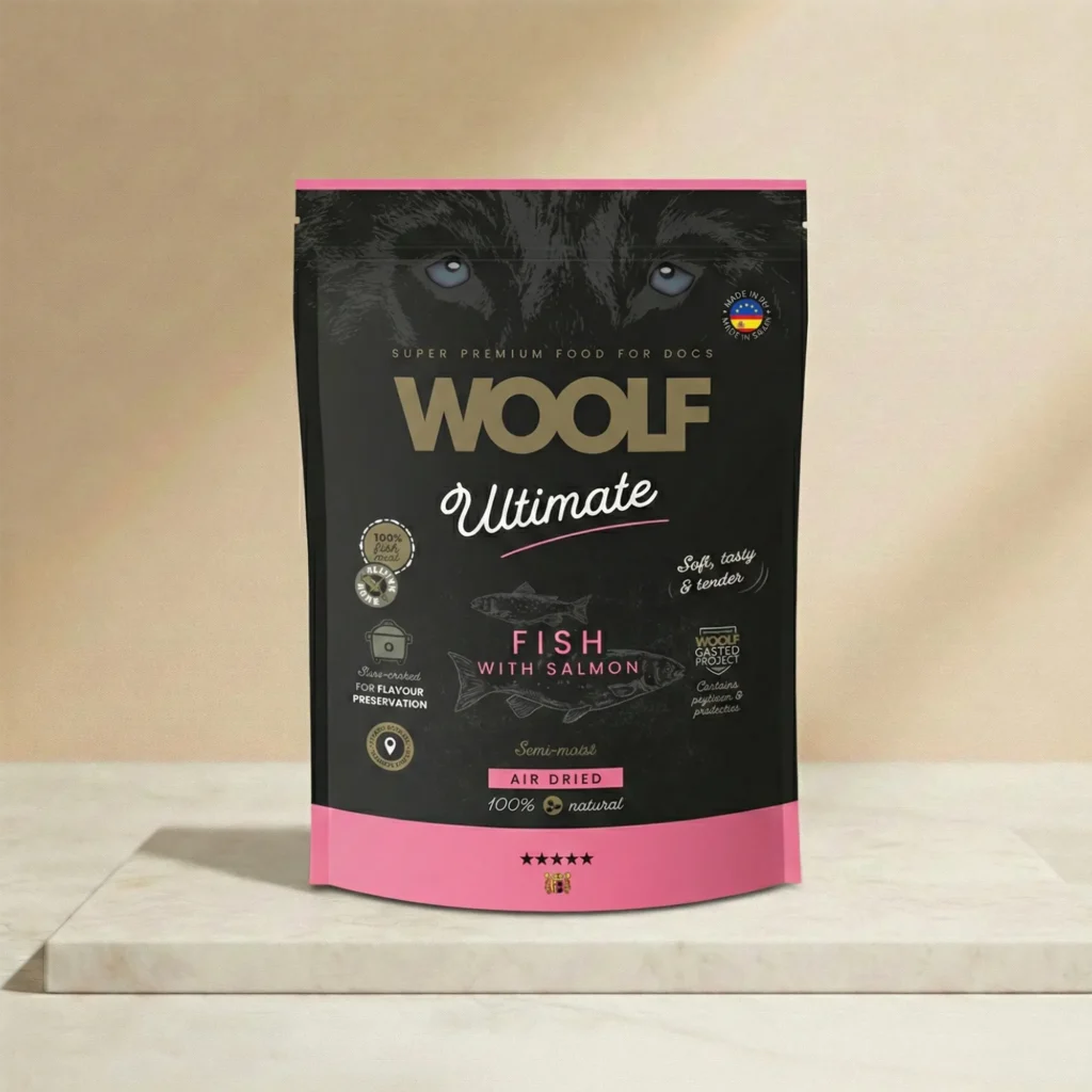 Woolf de Salmon de 1 Kg, pienso semihumedo
