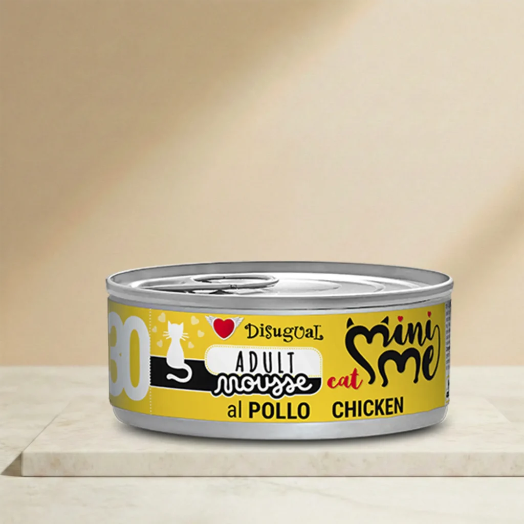 Lata de Disugual mousse de pollo para gastos adultos de 85 gramos