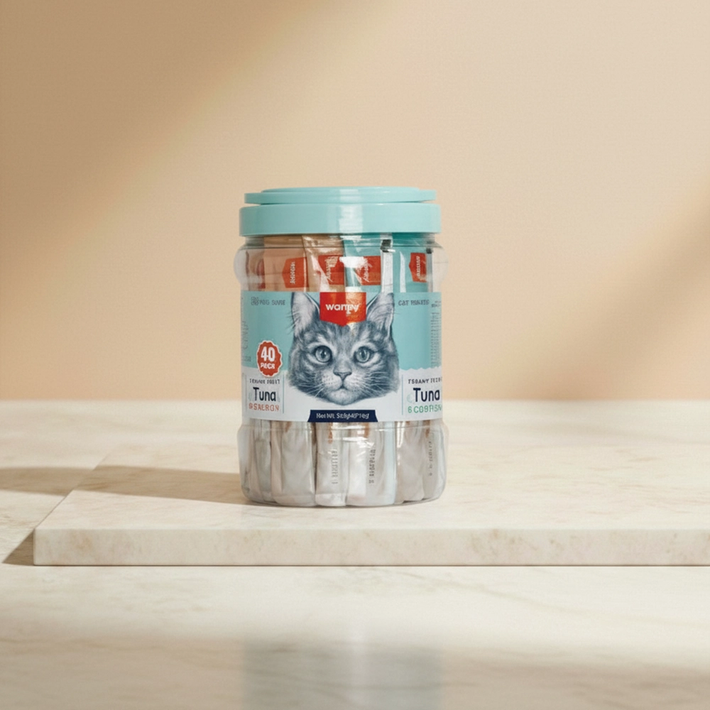 Wanpy cream de atun y salmon para gatos de 40 unidades