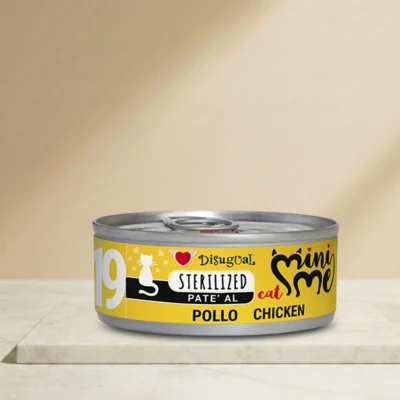 Lata de Disugual pate de pollo para gatos esterilizados de 85 gramos