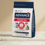 Alimento seco completo para perros adultos con problemas de regulación de glucosa, rico en fibra y proteínas para ayudar a mantener niveles estables de azúcar en sangre y conservar la masa muscular. Formato 3kg