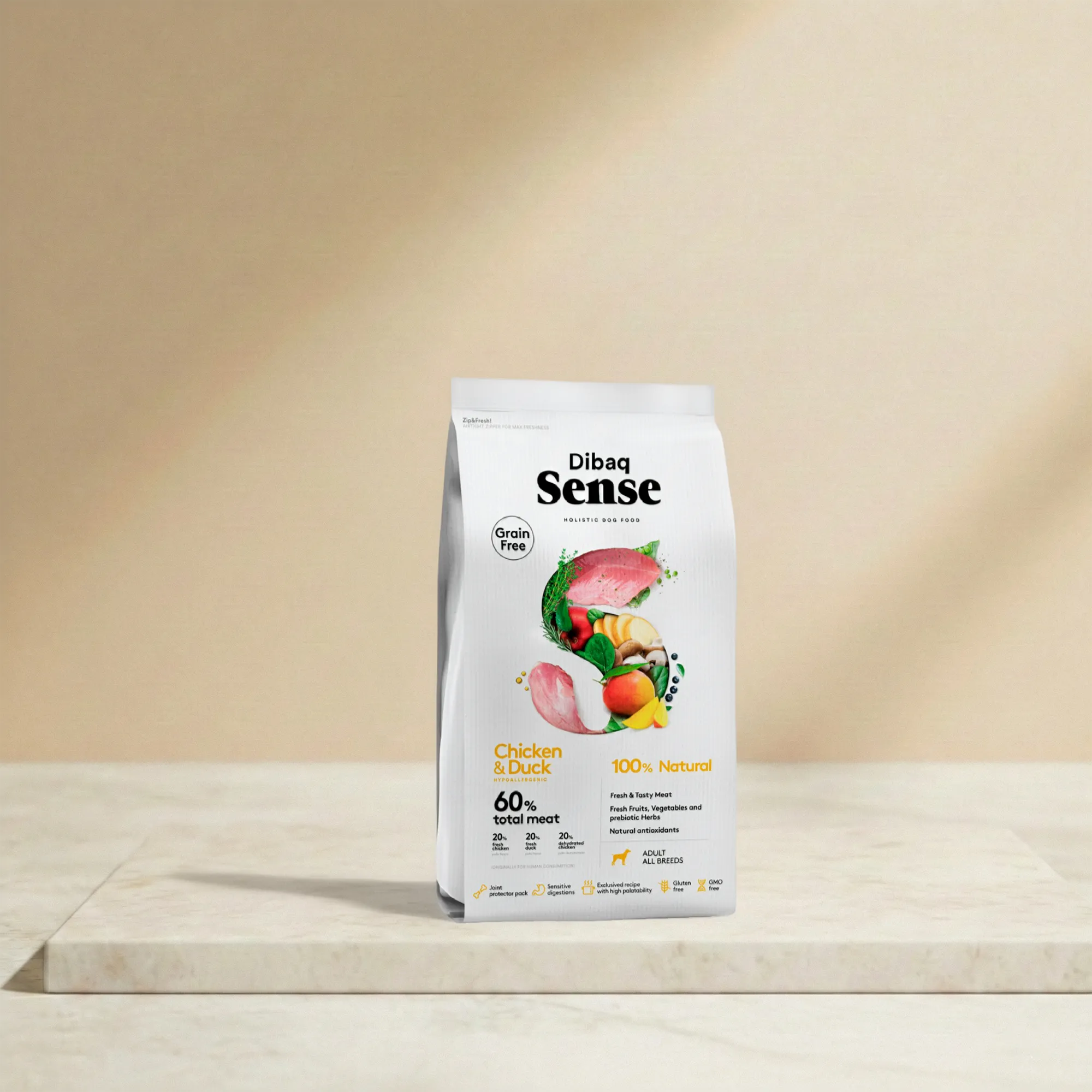 Alimento grain free para perros de todas las razas y elaborado con pollo y pato fresco