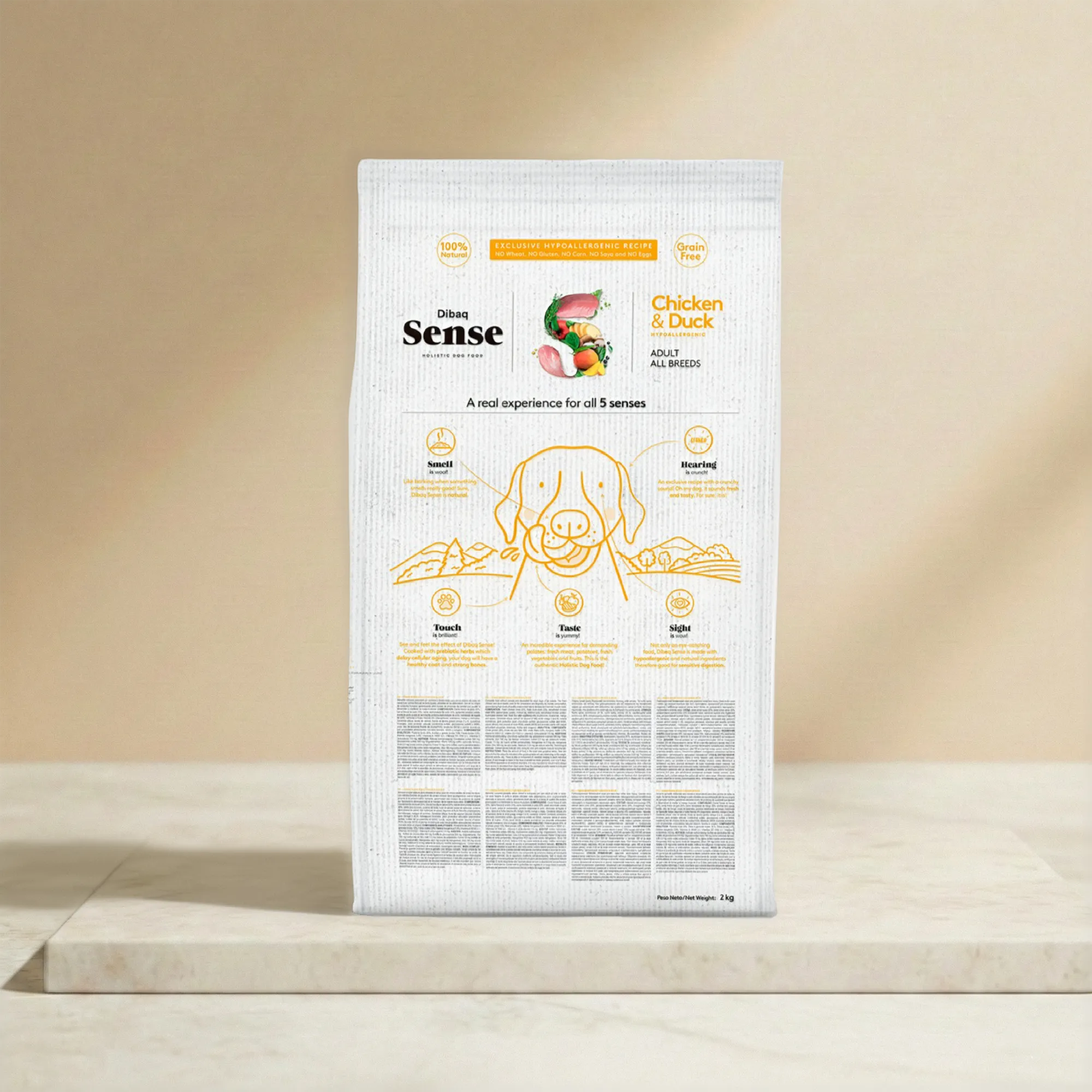 Alimento grain free para perros de todas las razas y elaborado con pollo y pato fresco