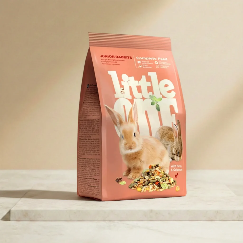 Alimento completo para conejos jóvenes en crecimiento, con mezcla de ingredientes vegetales y alto contenido en fibra que favorece la digestión y el correcto desgaste dental.