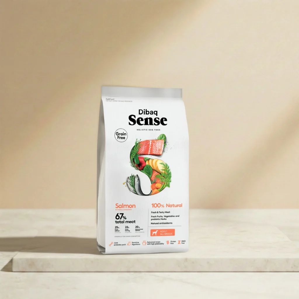 alimento grain free para perros adultos de todas las razas elaborado con salmón fresco que ayuda al sistema inmunológico y mejoran el pelaje.